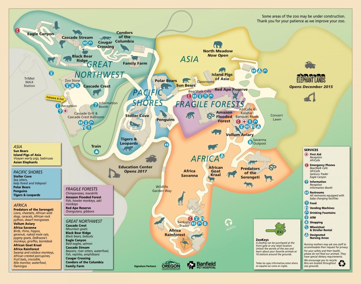 خريطة حديقة حيوانات أوريغون