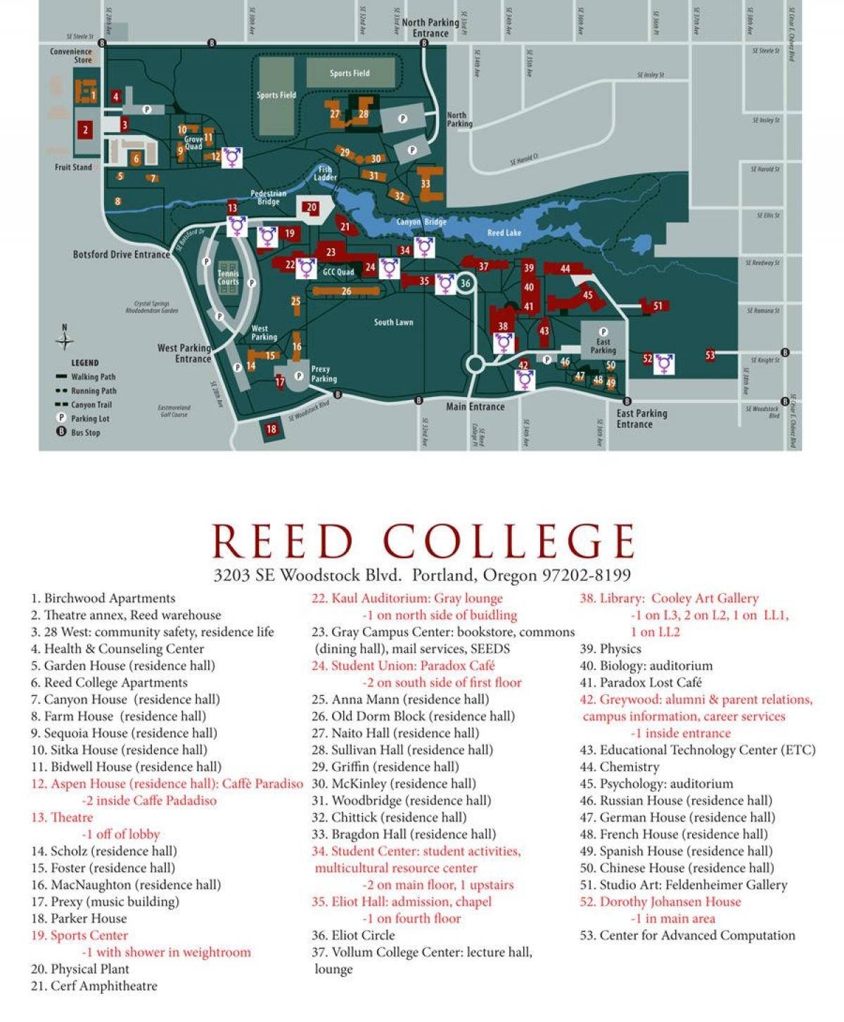 خريطة من كلية ريد