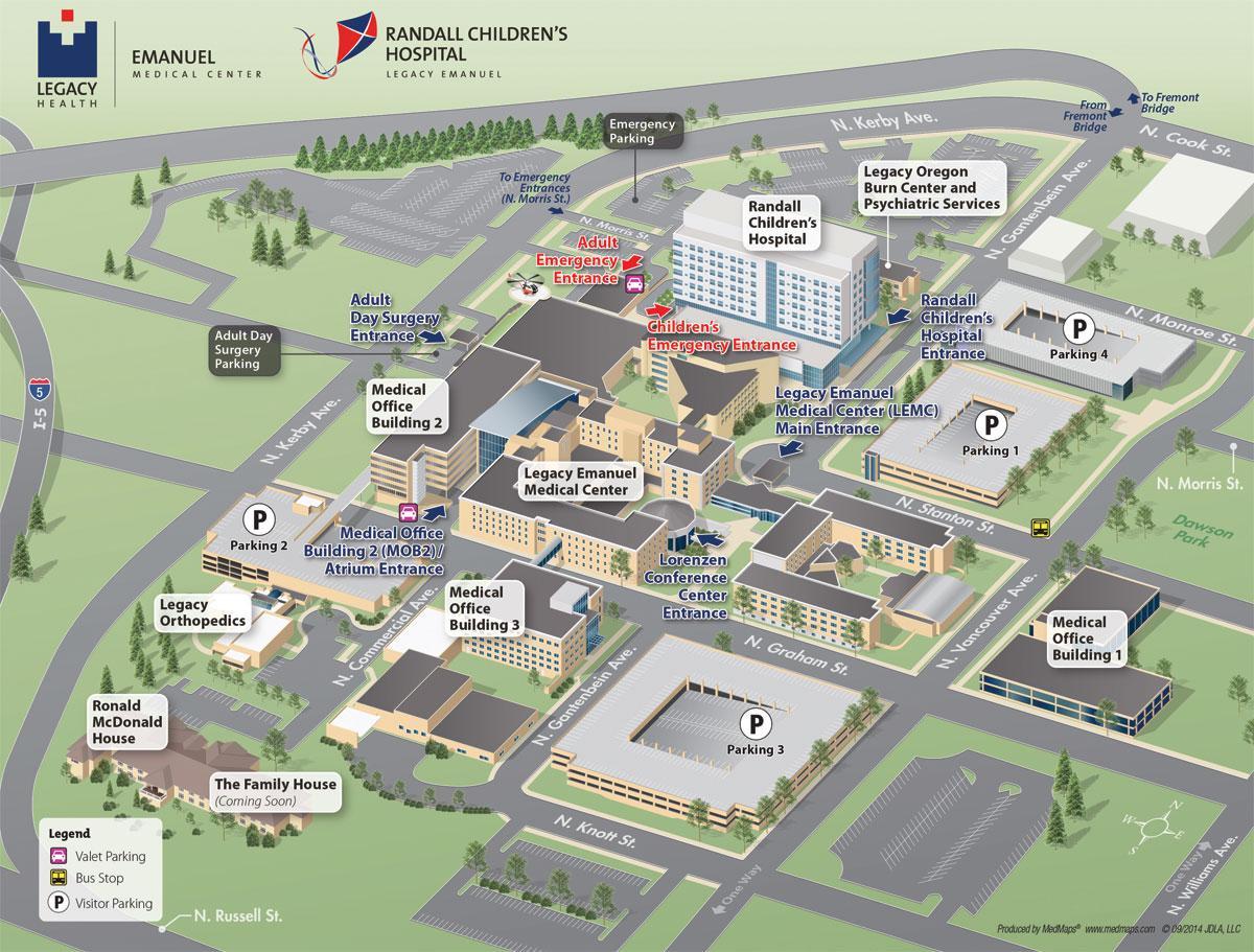 خريطة مستشفى بورتلاند